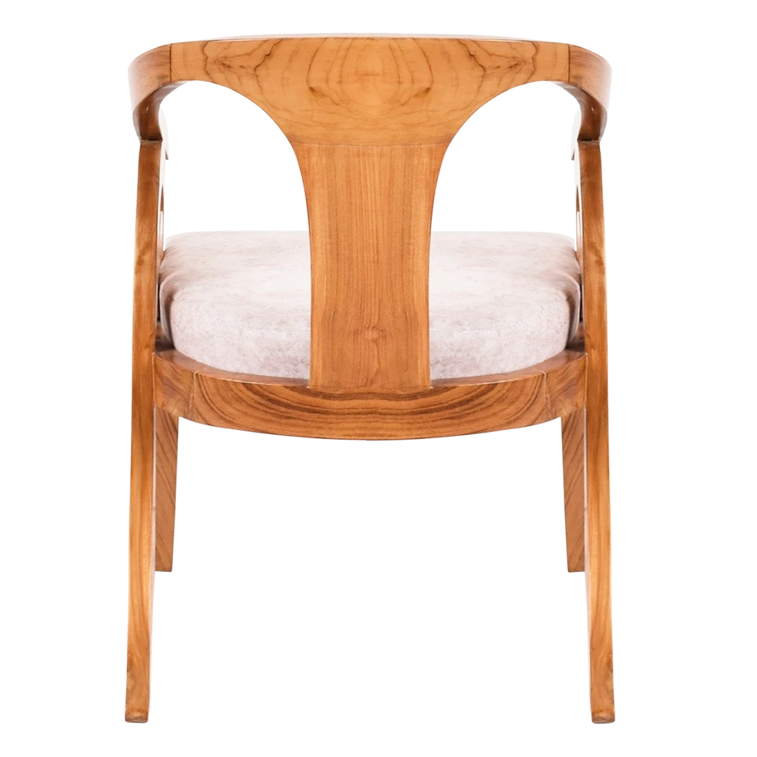 Arlaxa Teak Wood Arm Chair in Teak Biege color back view