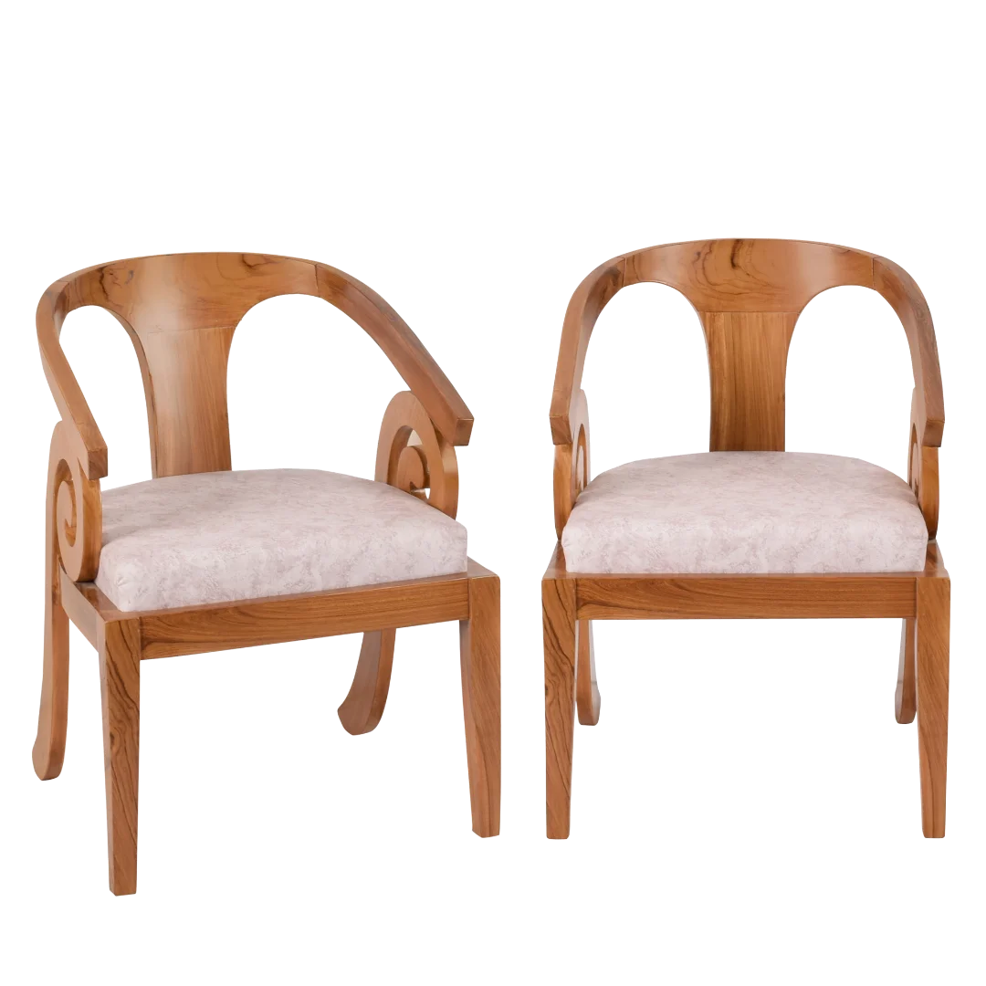 Arlaxa Teak Wood Arm Chair (Teak Beige)