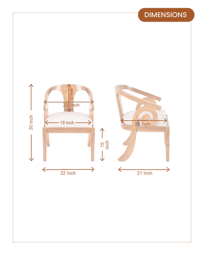 Arlaxa Teak Wood Arm Chairs (Teak Beige)