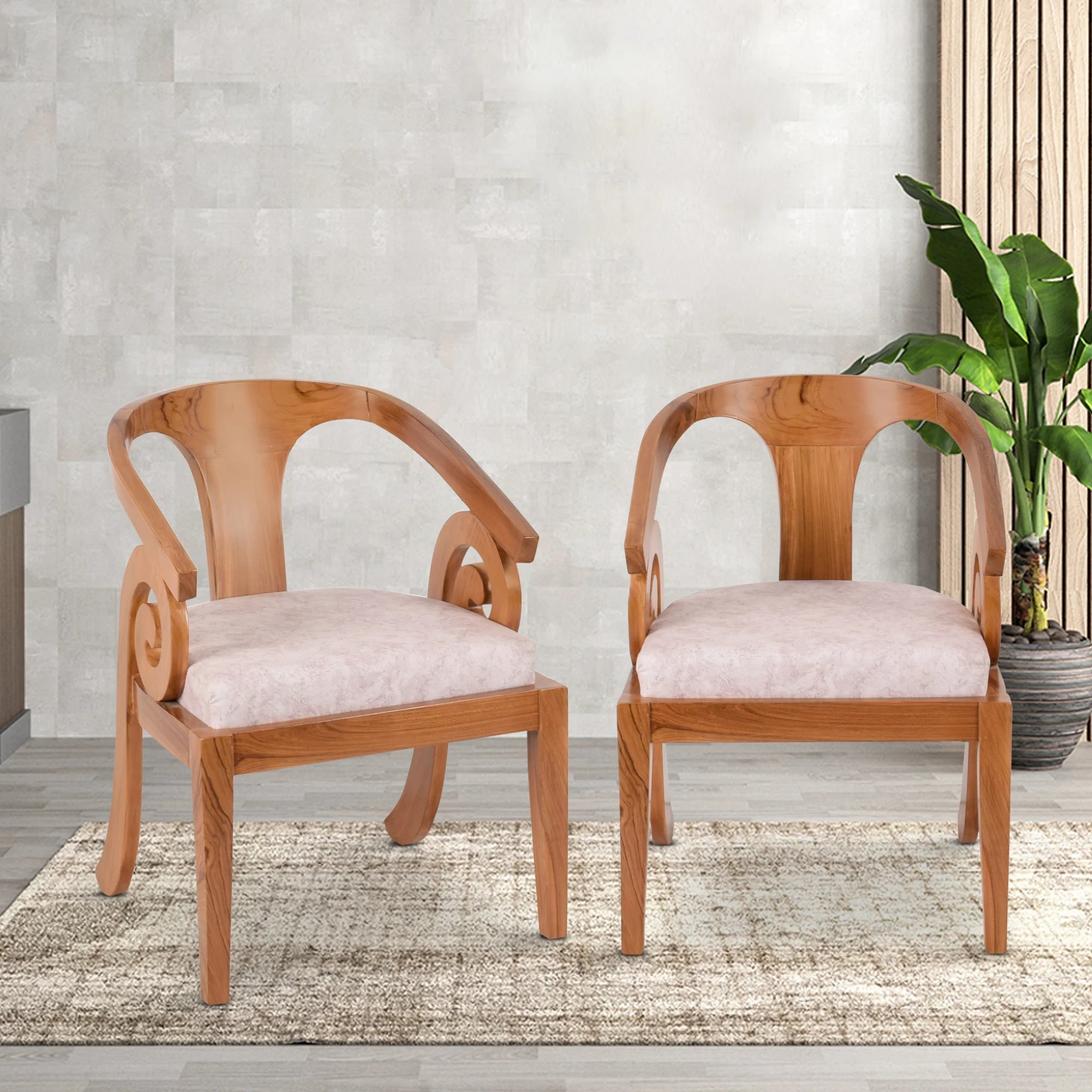 Arlaxa Teak Wood Arm Chair lifestyle image