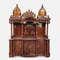 Aroha Teak Wood Mandap (Brown) front  view 