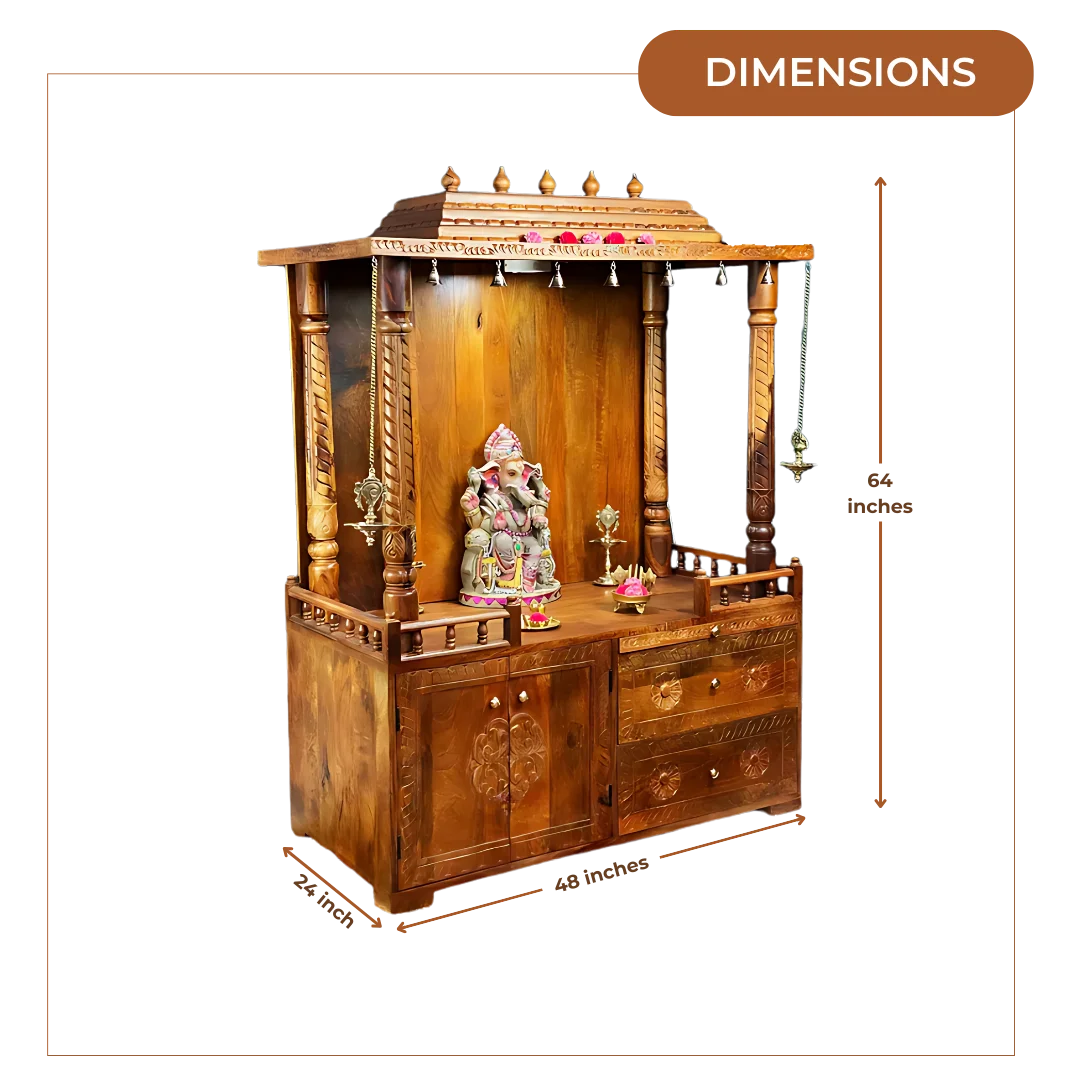 Arpanam Sheesham Wood Mandap (Teak) Dimensions