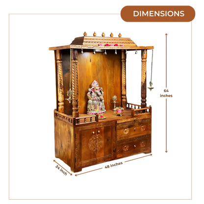 Arpanam Sheesham Wood Mandap (Teak) Dimensions