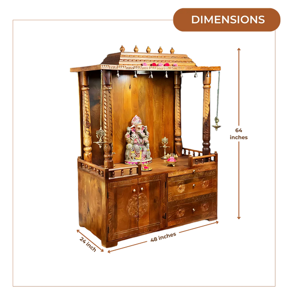 Arpanam Sheesham Wood Mandap (Teak) Dimensions