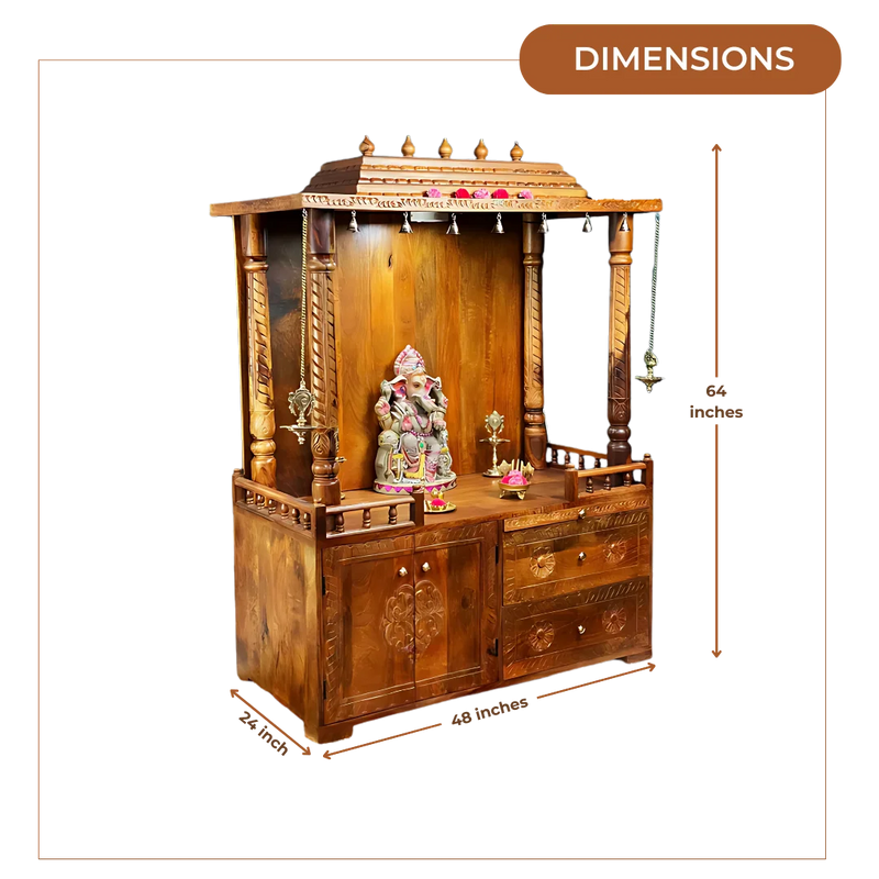Arpanam Sheesham Wood Mandap (Teak) Dimensions