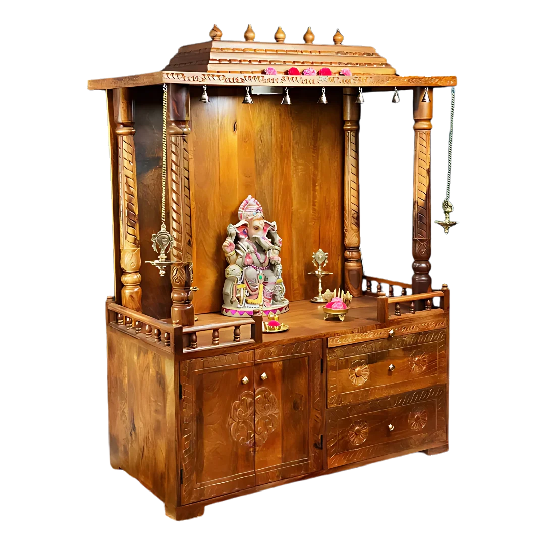 Arpanam Sheesham Wood Mandap (Teak) Side Angle 