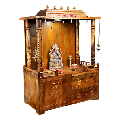 Arpanam Sheesham Wood Mandap (Teak) Side Angle 