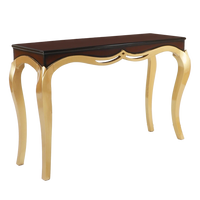 Artoric Solid Wood Console Table in Brown Gold color 45° side view