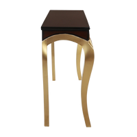 Artoric Solid Wood Console Table in Brown Gold color side view