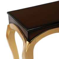 Artoric Solid Wood Console Table in Brown Gold color zoom view
