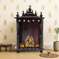 Arunalaya Teak Wood Mandir (Brown) lifestyle view 
