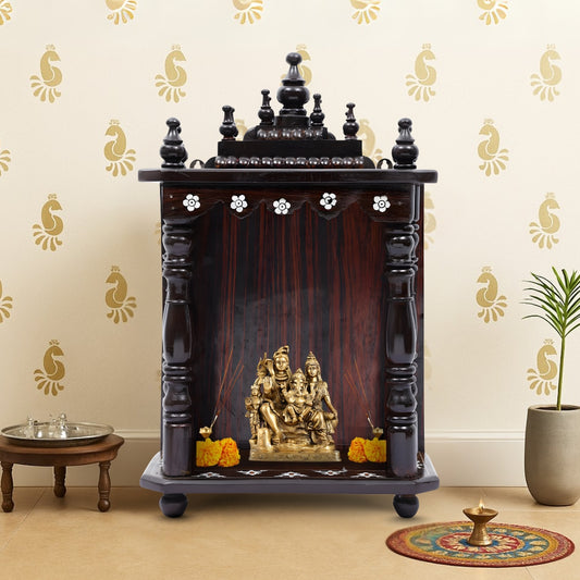 Arunalaya Teak Wood Mandir (Brown) lifestyle view 