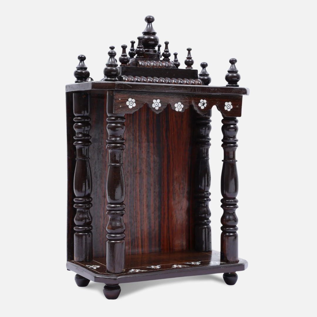 Arunalaya Teak Wood Mandir (Brown) side angle