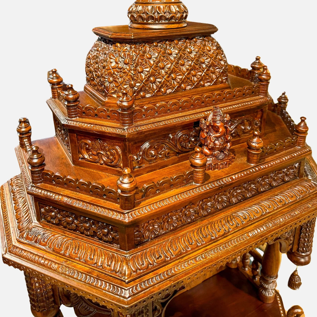  Asha Teak Wood Mandap (Teak) dimensions  dome view 