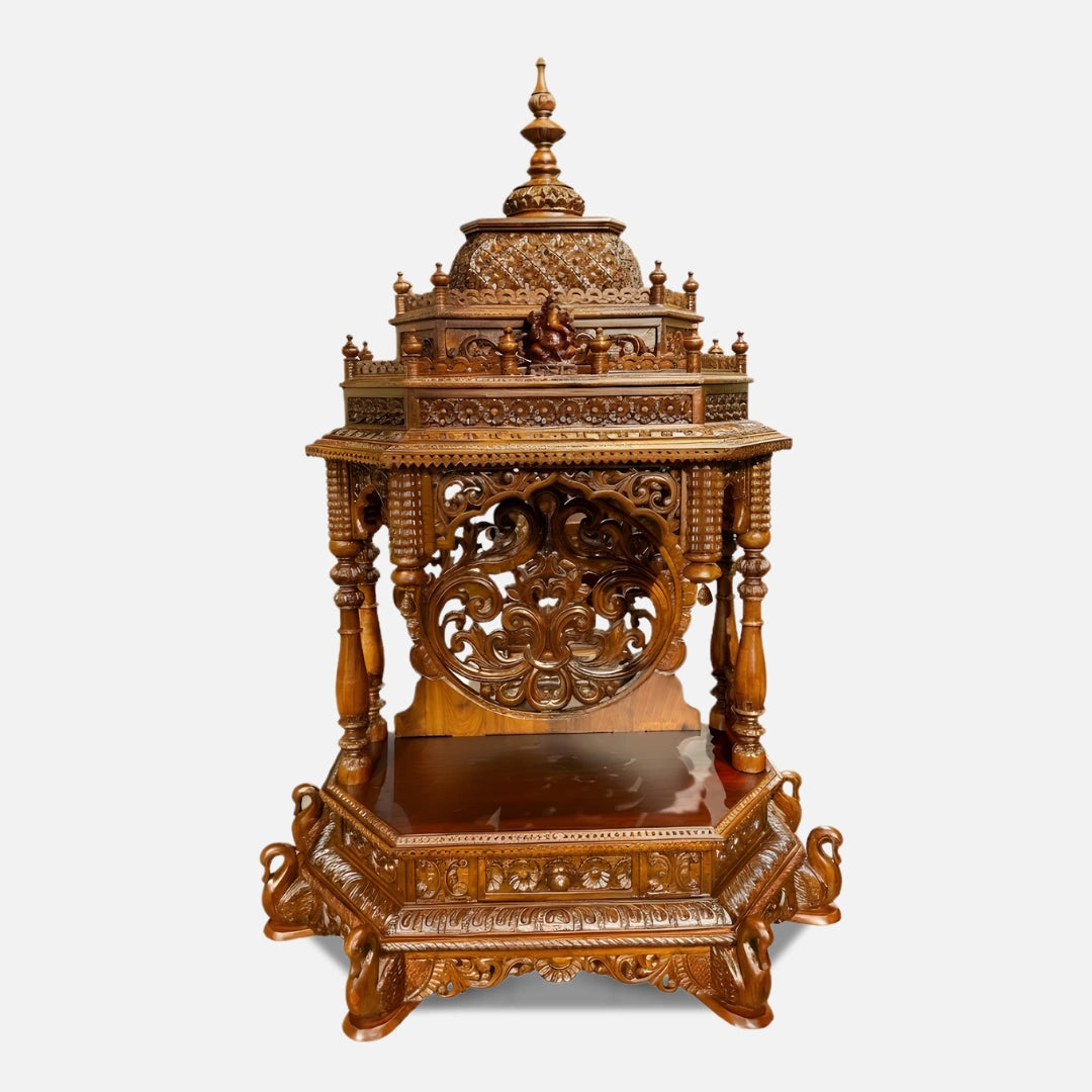  Asha Teak Wood Mandap (Teak) dimensions  front view