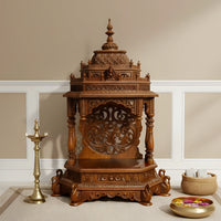 Asha Teak Wood Mandap (Teak) dimensions lifestyle view 