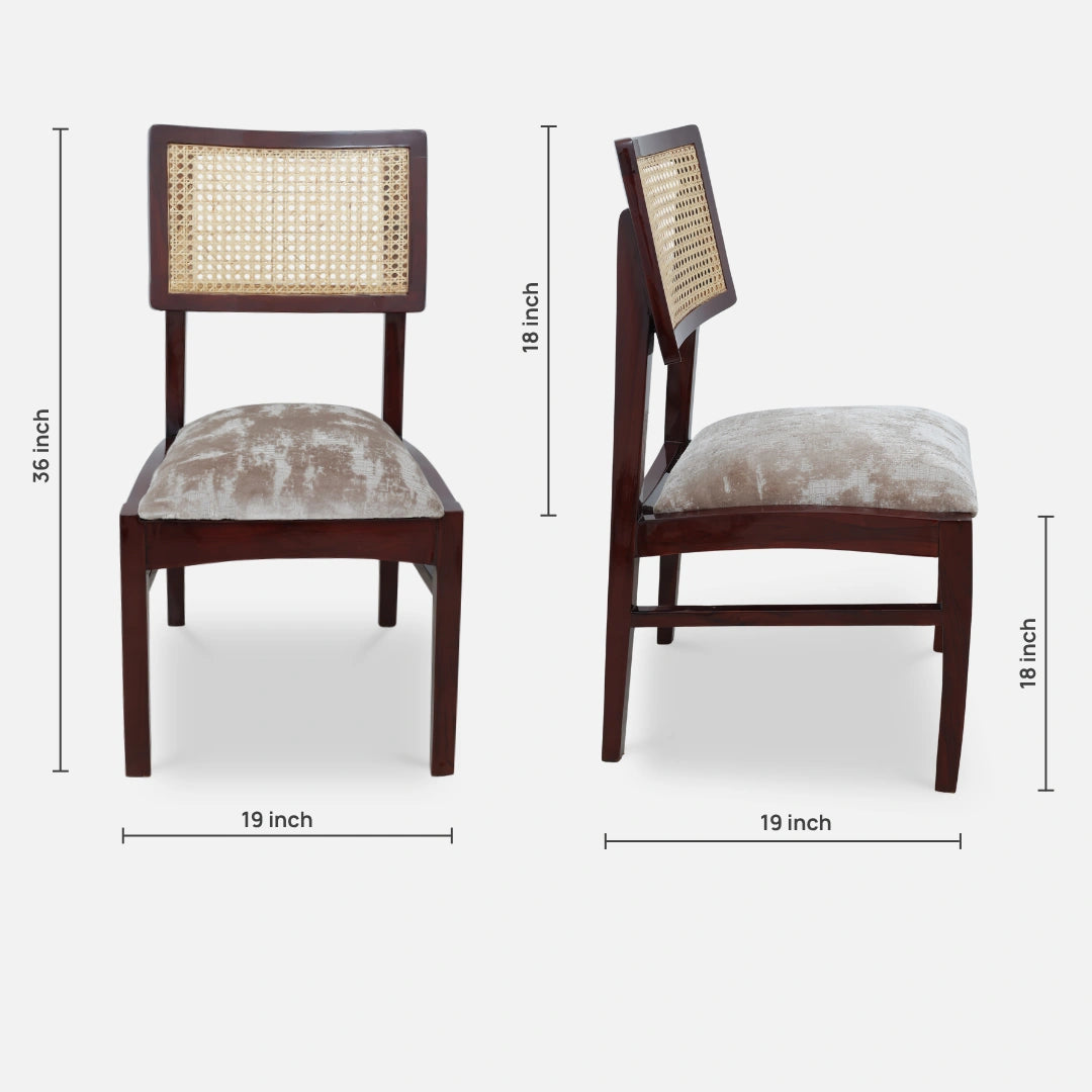 Astoria Teak Wood Dining chair (Brown) dimensions 