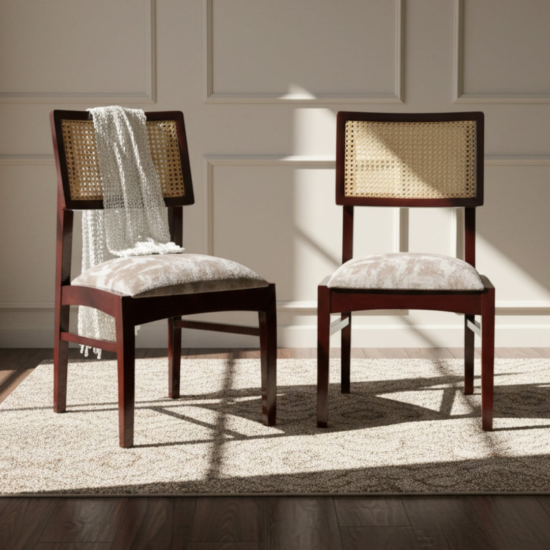 Astoria Teak Wood Dining chair (Brown) lifestyle view 