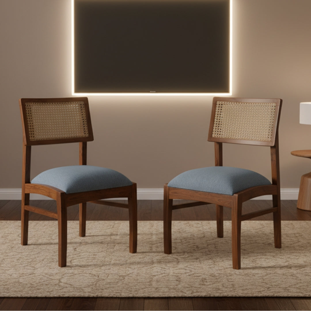 Astoria Teak Wood Dining chair (Teak) lifestyle view 