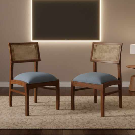 Astoria Teak Wood Dining chair (Teak) lifestyle view 