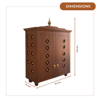 Aumkara Teak Wood Mandir with Door (Teak) Dimesnions 