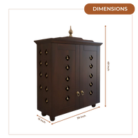 Aumkara Teak Wood Mandir with Door (Wenge) Dimensions
