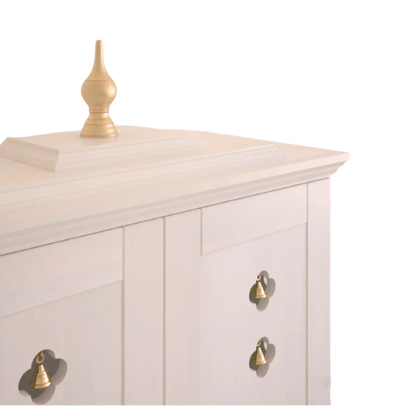 Aumkara Teak Wood Mandir with Door (White) zoom view