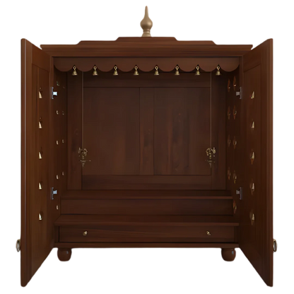 Aumkara Teak Wood Mandir with Door (Teak)