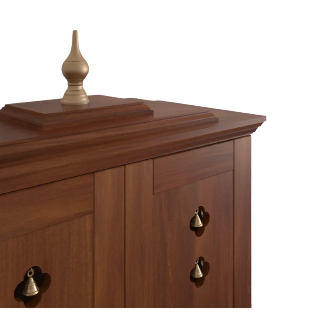 Aumkara Teak Wood Mandir with Door (Teak)