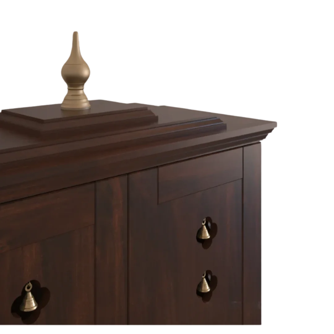 Aumkara Teak Wood Mandir with Door (Wenge)