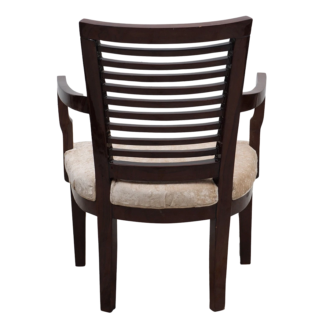 Aura Teak Wood Arm Chair in Brown color back view