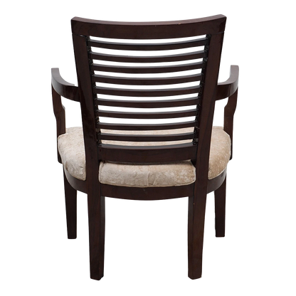 Aura Teak Wood Arm Chair in Brown color back view