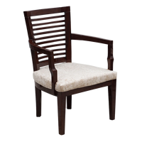 Aura Teak Wood Arm Chair in Brown color 45° side view