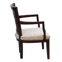 Aura Teak Wood Arm Chair in Brown color side view