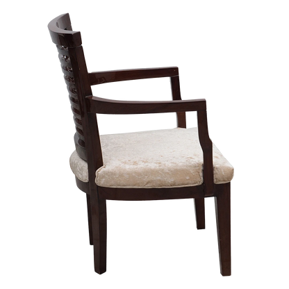 Aura Teak Wood Arm Chair in Brown color side view