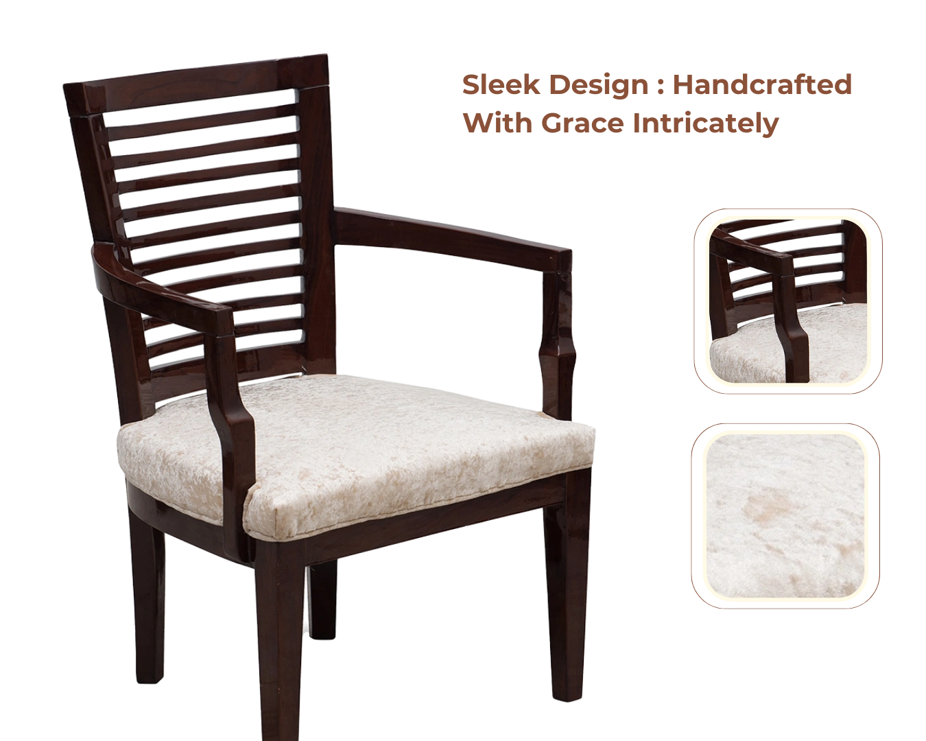Aura Teak Wood Arm Chairs (Brown)