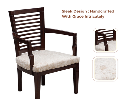 Aura Teak Wood Arm Chairs (Brown)
