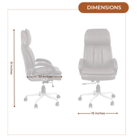 Avidity High Back Office Executive Chair (Brown) Dimensions