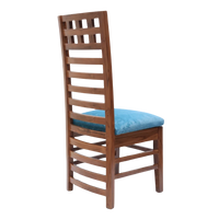 Back Side Angle of Stride Teak Wood Dining Chair (teak Blue)