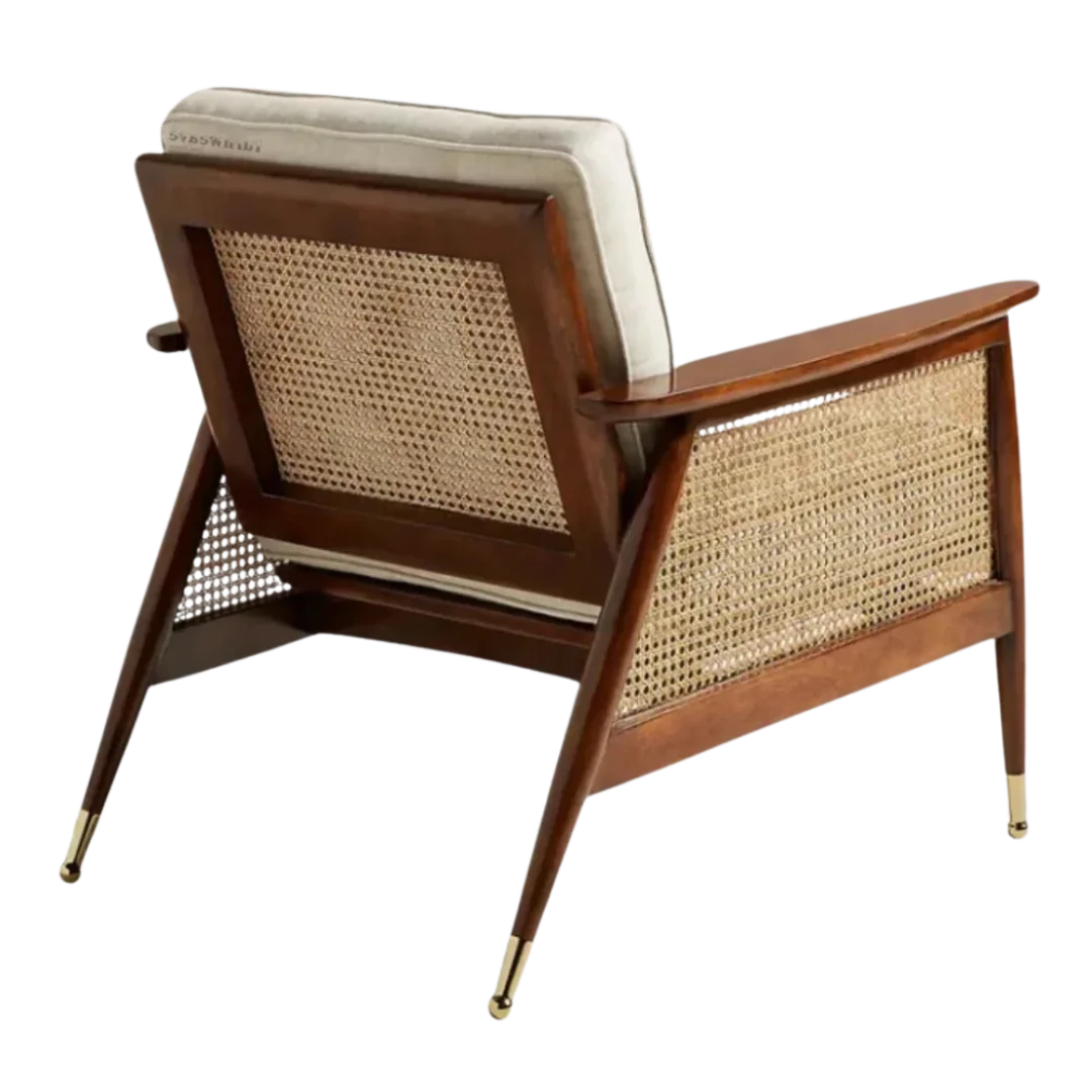 Back Side of Vintori Teak Wood Lounge Chair (Teak)