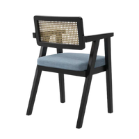 Back Side of Petal Teak Wood Arm Chair (Brown Grey)