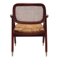 Back View of Aakar Teak Wood Arm Chairs (Brown Gold)