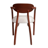 Back View of Abetos Teak Wood Arm Chairs (Brown Silver)