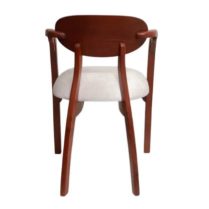 Back View of Abetos Teak Wood Arm Chairs (Brown Silver)