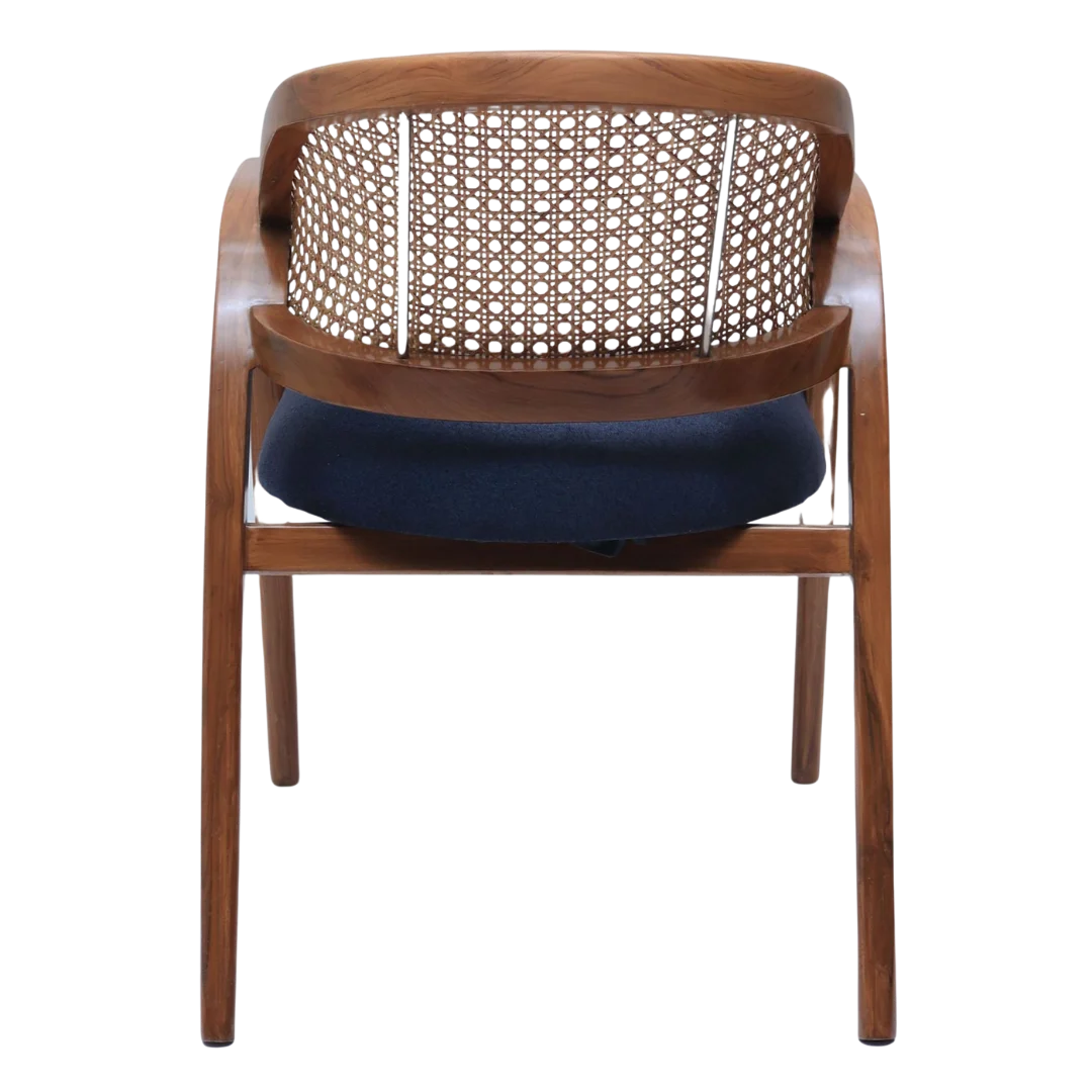 Back View of Arbor Teak Wood Arm Chairs (Teak Blue)