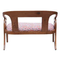Back View of Arlaxa Solid Wood Love Sofa (Teak White)