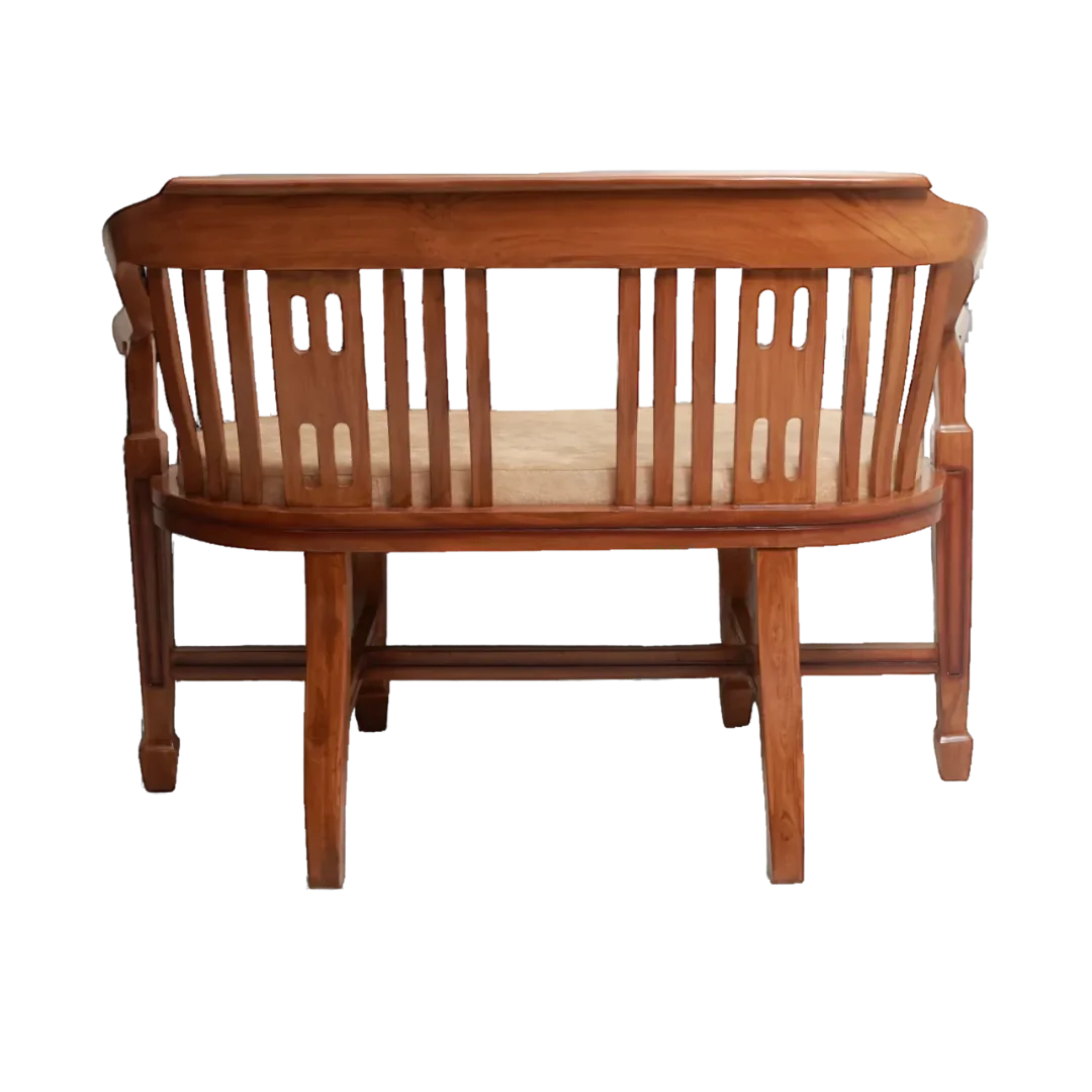 Back View of Canasto Solid Wood Love Sofa (Teak)