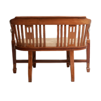 Back View of Canasto Solid Wood Love Sofa (Teak)