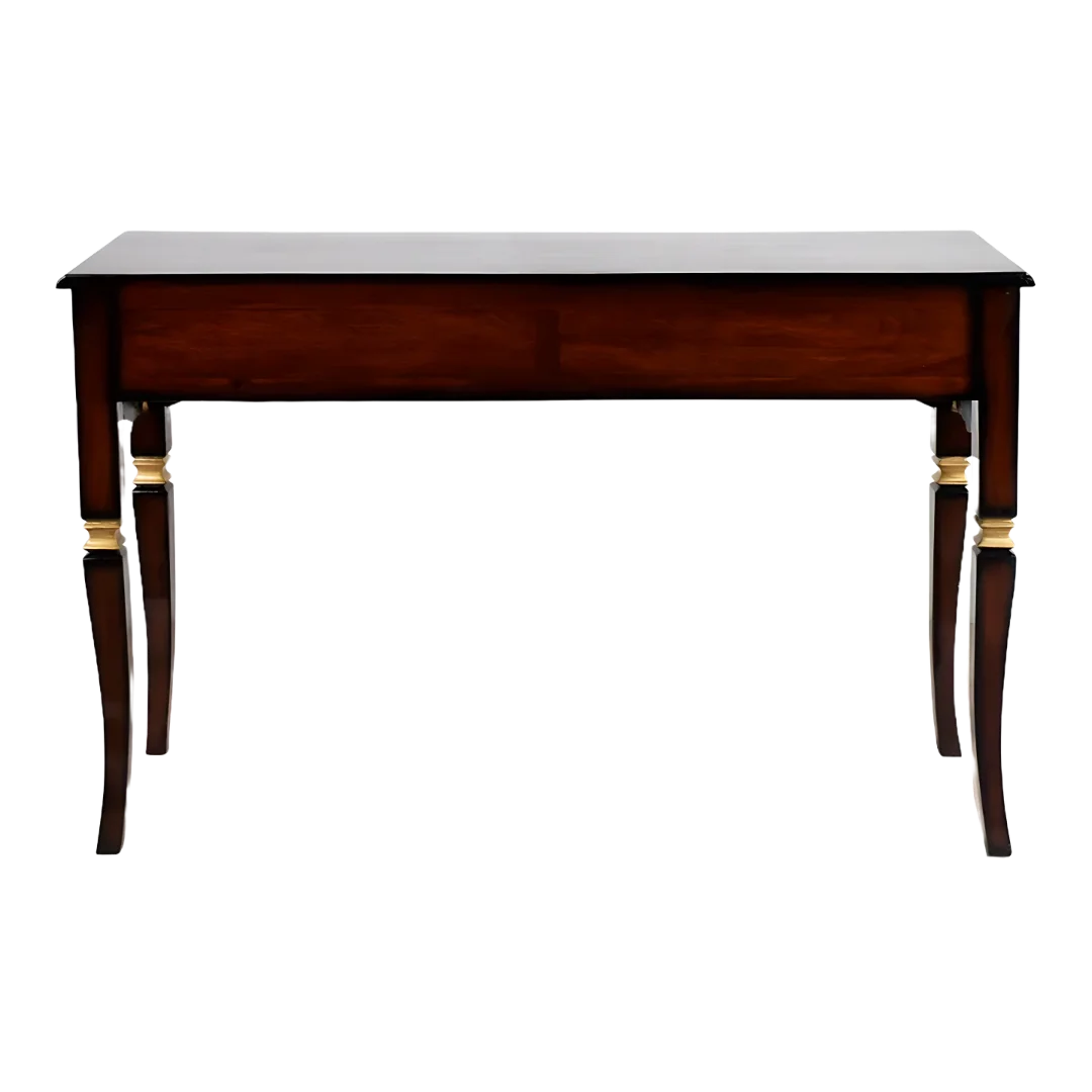 Back View of Dignify Solid Wood Console Table (Brown Gold)