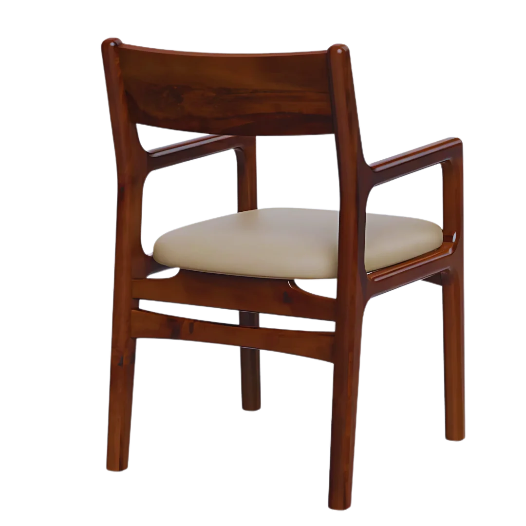 Haven Teak Wood Arm Chairs (Brown) Back view